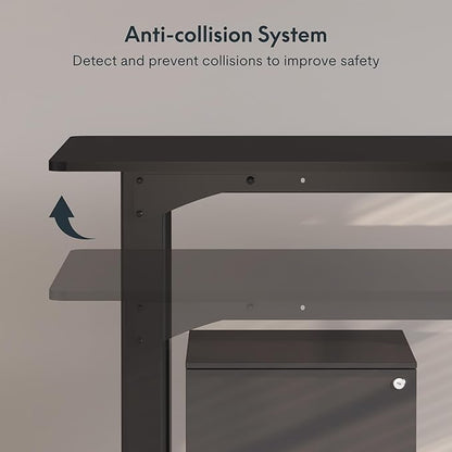 SANODESK 4-Leg Standing Desk, Electric Height Adjustable Desk with Memory Presets for Home Office, Stand up Desk Computer Workstation, 71x32 Inches Black
