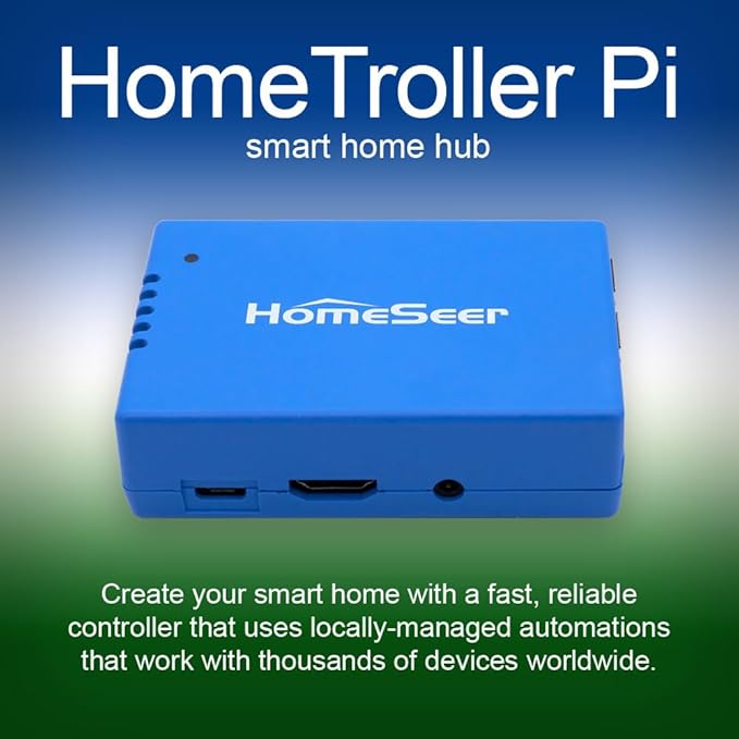 HomeSeer HomeTroller Pi G8 Smart Home Hub, 800 Series Long Range Radio, Compatible with Z-Wave, Zigbee, Tuya, HUE, Nest, Ecobee and Much More, Locally Managed Automations