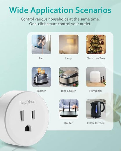 [2 Pack] HAPYTHDA Wireless Remote Control Outlet Plug, No Wiring Needed Remote Light Switches Kit, 500 Feet RF Range 275V/15A/1500W Electrical Remote Outlet for Light, Small Electrical Appliance