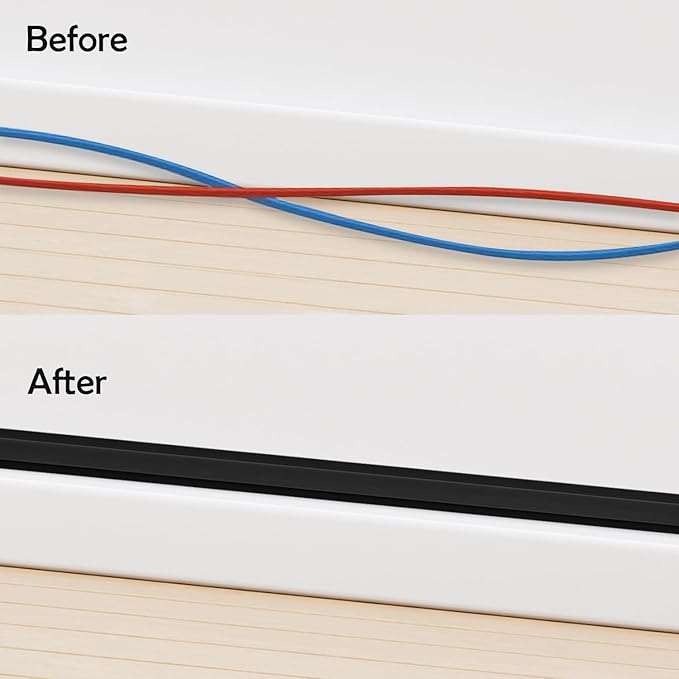 Rubber Bond TV Cord Hider Cable Protector - Strong Self Adhesive Wall Cord Cover Cable Hider - Low Profile Cable Management Wall Cord Concealer Cable Raceway
