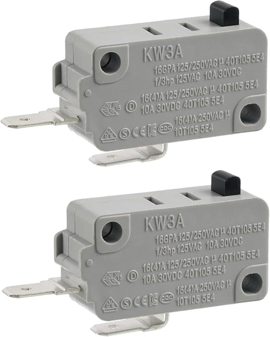 BOJACK Microwave Oven Door Switch KW3A 16A 125/250 V Door Interloc (Pack of 2 pcs Normally Open Switchs)