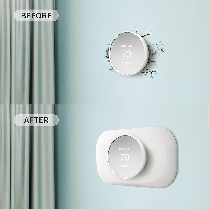 Petrichor Nest Thermostat Wall Plate - Compatible With Google Nest 2020 - Trim Kit, Cover Accessory for Easy Installation (2 Pack White)
