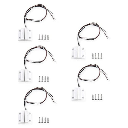 VictorsHome Magnetic Reed Switch NC NO COM Surface Mount Wired Door Window Contact Sensor with Adhesive Paper for Home Security and Burglar Alarm Systems MC-38 5pcs