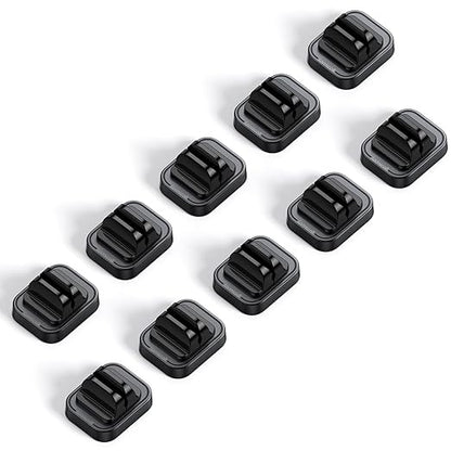10Pack [Spring Fixed] Cord Holder Clips, Cord Organizer for Desk - Lamicall Adjustable Clips Cable Management, Phone Charger Cord Holder, Wall Car Desktop Nightstand Wire Cord Organizer