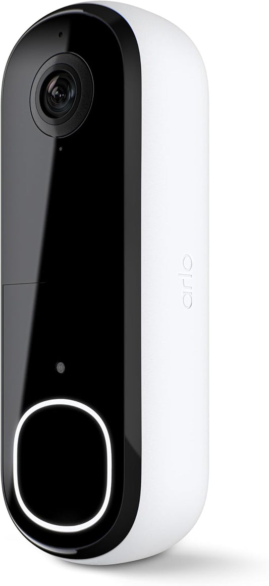 Arlo Video Doorbell 2K (2nd Gen, Latest Release), Wireless or Wired Option, 2-Way Audio, Night Vision, Head to Toe Video View, Package Detection, Person & Vehicle Recognition, 1-Month Secure Plan