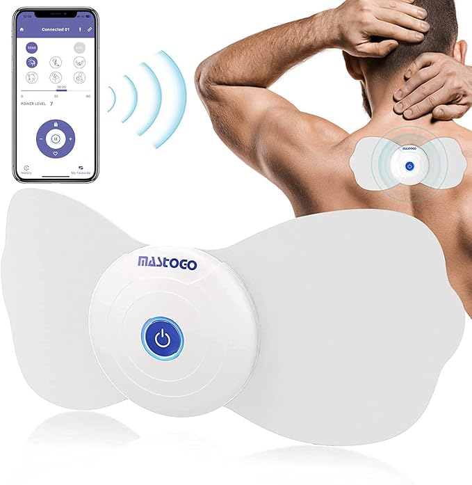 Wireless TENS & EMS Unit Back Pain Relief Massager - APP Controlled Bluetooth EMS Muscle Stimulator Machine for Back Shoulder Leg Neck Pain Relief