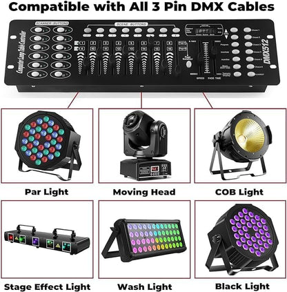192 DMX Controller Use for Editing Program of Stage Lighting,DMX 512 DJ Controller Stage Light Controller Panel DMX Console for Party Music Show Christmas and Halloween