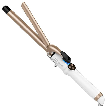 3/4 Inch Curling Iron Professional, Ceramic Tourmaline Curl Wand Barrel, Hair Curler Iron for Short Hair,Glove Include, Glove Include, Gold