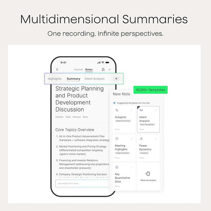 Plaud NotePin S AI Voice Recorder, Wearable AI Notetaker, AI Transcribe & Summarize, Support 112 Languages, 64GB Memory, Audio Recorder for Meetings Interviews with 4 Accessories
