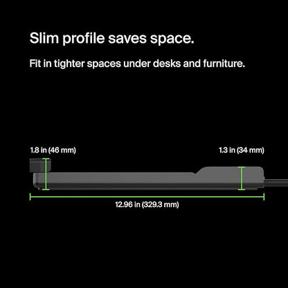 Belkin 12-Outlet Surge Protector Power Strip w/ 12 AC Outlets & 8ft Flat Plug, UL-Listed Heavy-Duty Extension Cord for Home, Office, Travel, Computer, Laptop, Charger - 3,940 Joules, Pack of 3