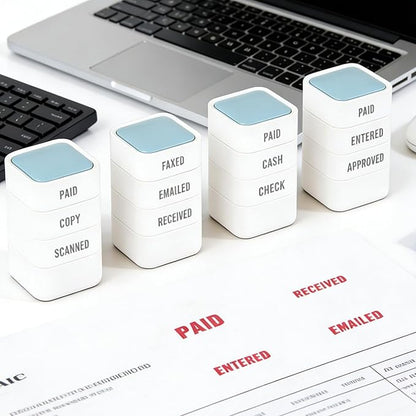 3-in-1 Paid Cash/Paid Check/Paid Credit Stamps in Full for Office, Pre Inked & Self Inking Rubber Finance Stamp Hand for Efficient Bookkeeping, Ordering, Accounting Work Business Management