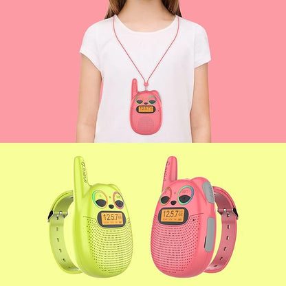 Qniglo Walkie Talkies for Kids Rechargeable 3 Pack, Christmas Birthday Gifts for Girls Age 3-12, Kid Walkie Talkie with FM Radio, Outdoor Camping Games, Spy Toys for 4 6 7 8 9 Year Old Boys Toddler
