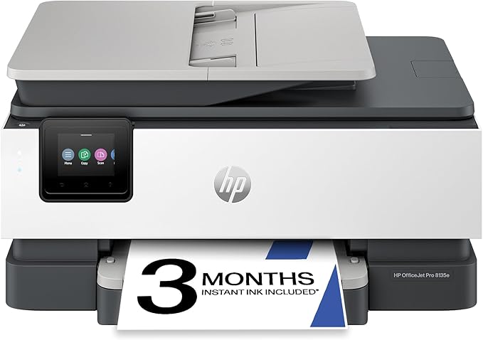 HP OfficeJet Pro 9135e Wireless All-in-One Color Inkjet Printer, Print, scan, copy, fax, ADF, Duplex printing best-for-office, 3 month Instant Ink trial included, AI-enabled (404M0A)