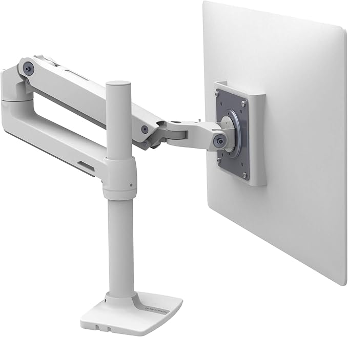Ergotron – LX Monitor Arm, Single Monitor Desk Mount – fits Flat Curved Ultrawide Computer Monitors up to 34 Inches, 7 to 25 lbs, VESA 75x75mm or 100x100mm – Tall Pole, White