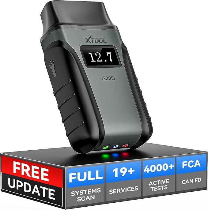 XTOOL Anyscan A30D OBD2 Scanner Diagnostic Tool Wireless, Bidirectional Scan Tool with Lifetime Updates & 19 Resets, Crank Sensor Relearn, Full System Diagnostics, Car Code Reader for iPhone/Android