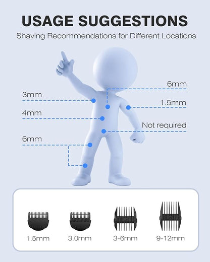 MANSPOT Manscape Hair Finishing Trimmers, Pubic Hair Trimmer for Men and Women, Electric Ball Trimmer Pubic Shaver,Hypoallergenic Ceramic Blade Heads,Waterproof Wet/Dry Groin Shaver,20 Times Usage