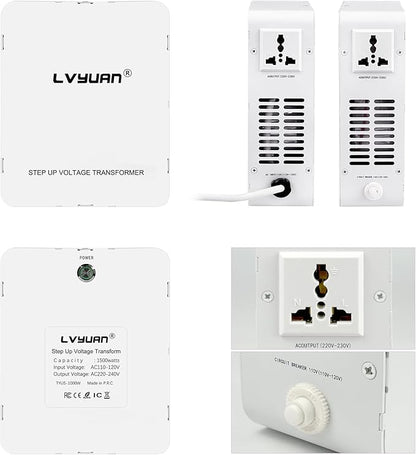 LVYUAN 3000W Watt Voltage Transformer Converter Step Up/Down Converter 110/120 Volt - 220/240 Volt with Circuit Breaker Protection for Euro China Korea Appliances[3 Year Warranty]