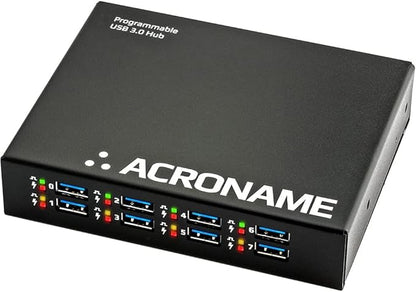 Acroname - Managed USB Switch/Hub 2 Computers - 9 Port, Fast Charge (4A), Industrial & Scientific Grade, Programmable Compatible with Mac/Windows/Linux for Keyboard Mouse External Hard Drive