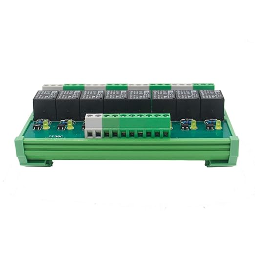 GAEYAELE 8 Channel Interface Relay Module 24VACDC DIN Rail Panel Mount for Automation PLC Board (FY-T738-24VACDC)