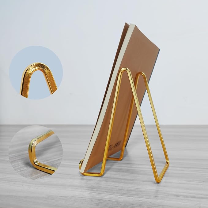 3 Pack 6 inch Metal Plate Stands for Display, Plate Holder Pictures Frame Easel Display Stand, Tabletop Picture Stand, Iron Easels for Display Photo Frames, Plates, Vinyl Record，Book, Plaque, Sign