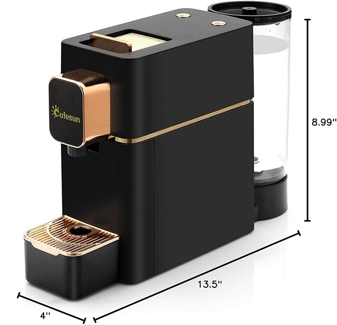Mini Espresso Coffee Machine for Capsules Compatible with Nespresso OriginalL Machine, Espresso Maker Single Serve, Bestpresso Coffee Capsules Peet's Espresso more (Black)