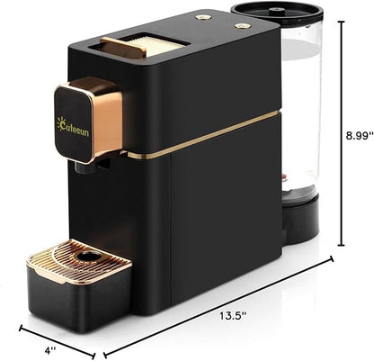 Mini Espresso Coffee Machine for Capsules Compatible with Nespresso OriginalL Machine, Espresso Maker Single Serve, Bestpresso Coffee Capsules Peet's Espresso more (Black)