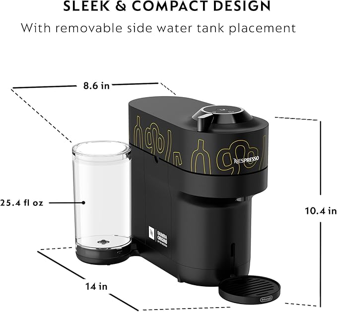 Nespresso Vertuo Pop+ Coffee and Espresso Maker by De'Longhi, Samra Origins by The Weeknd Vertuo Buna Yellow