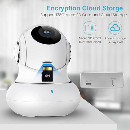 litokam 360 Cameras for Home Security 2K, 2 Pack Indoor Security Camera for Baby/Pet/Nanny with Night Vision, 2.4 GHz Smart WiFi Cam with Motion Detection & Two Way Audio