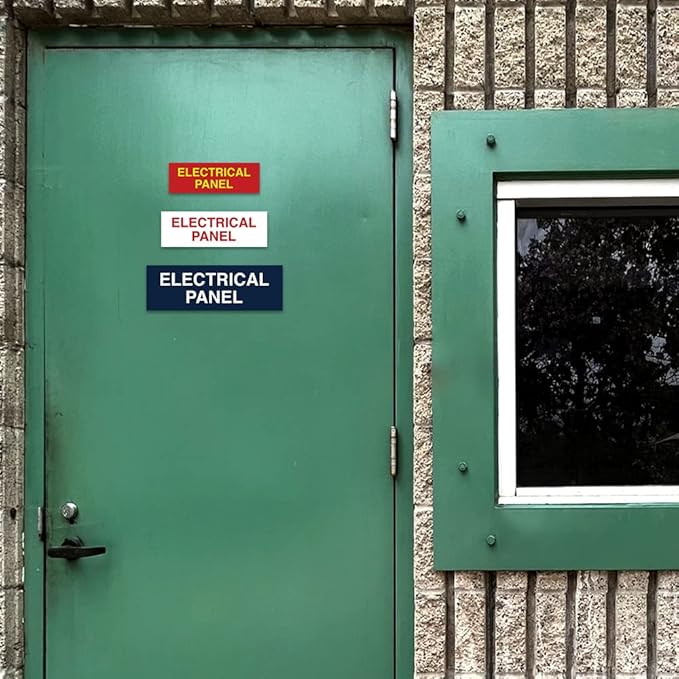 All Quality Basic Electrical Panel Sign - Fire Regulation Safety Compliance Sign - Blue - Medium (1 Pack)