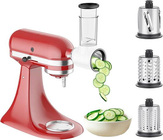 Slicer Shredder Attachments for KitchenAid Stand Mixers, Cheese Grater for Kitchenaid, Salad Maker, Food Slicer by InnoMoon