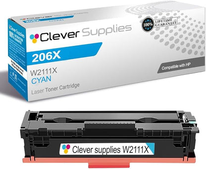 CS Replacement Compatible with HP 206X Toner Cartridge W2111X to use with Color Pro MFP M283cdw M282nw M2255nw M283fdn (Cyan, 1-Pack)
