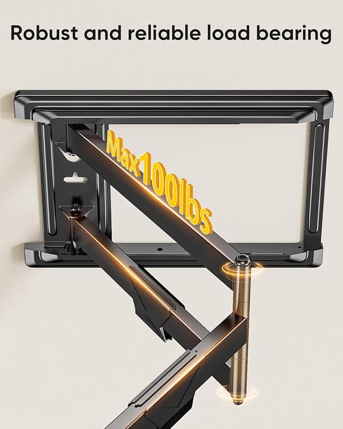 FORGING MOUNT Long Arm TV Mount for Most 37-75 Inch TVs, 30 Inch Long Extension Arm Corner TV Wall Mount, Full Motion Wall Mount Swivel, Tilt, Articulating VESA 600X400mm,Holds up to 100lbs
