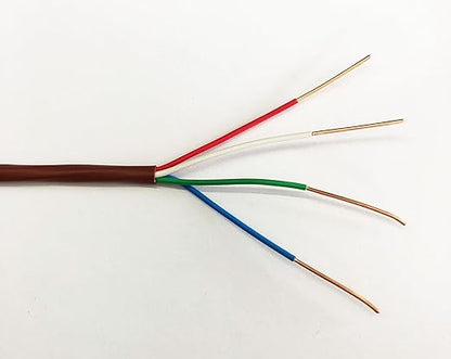 EASTWIRE 18/4 100ft Thermostat Wire, Solid Copper Wire, 18 Gauge Conductor, ETL Listed CL2 Power Limited Circuit Cable for Indoor/Outdoor Low Voltage Applications Use,Brown (18/4, 100ft)