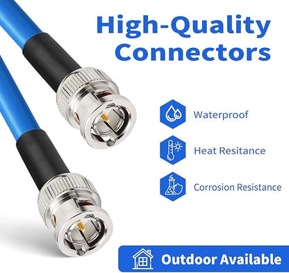 Superbat 3G 6G SDI Cable 200ft 75ohm BNC SDI Video Cable Belden 1694A Supports 6G-SDI 3G-SDI HD-SDI 4K/8K Video Security Camera Converter