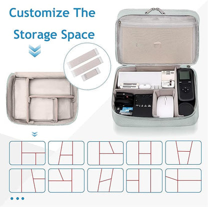Electronics Travel Organizer, Double Layer Cable Organizer Bag Waterproof Electronics Accessories Storage Bag for Charger, Phone, Power Bank, Hard Drive, Cord, Tablet