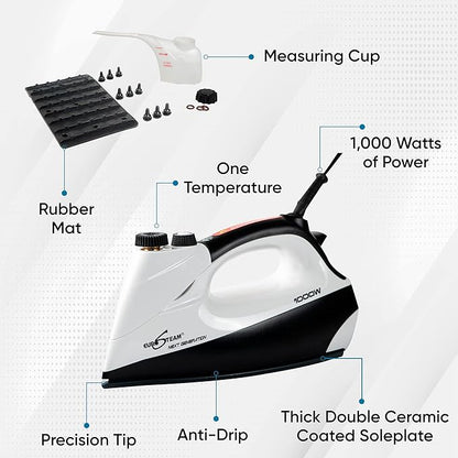 Eurosteam Next Generation Iron - Powerful Steam with Built-in Boiler - No Temperature Setting for All Fabrics - Experience Professional-Quality Ironing to cut your time in half.
