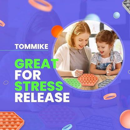 TOMMIKE Hexagon Push Pop Fidget Toy Bubble Sensory for Anxiety & Stress Relief Special Needs Autism Learning Office School Game Crafts Kids Adults (Pastel Lilac)