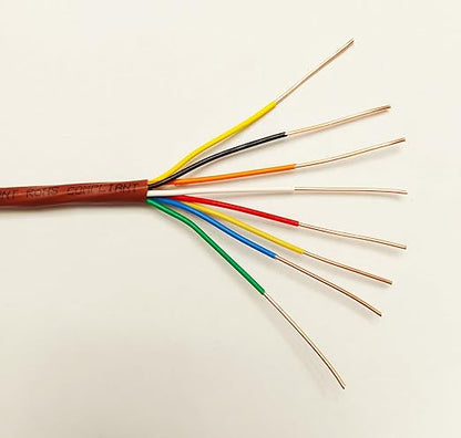 EASTWIRE 18/8 50ft Thermostat Wire, Solid Copper Wire, 18 Gauge Conductor, ETL Listed CL2 Power Limited Circuit Cable for Indoor/Outdoor Low Voltage Applications Use,Brown (18/8, 50ft)