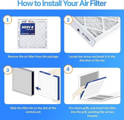 Filter King 37.5x58x1 Air Filter | 4-PACK | MERV 8 HVAC Pleated A/C Furnace Filters | MADE IN USA | Actual Size: 37.5 x 58 x .75"