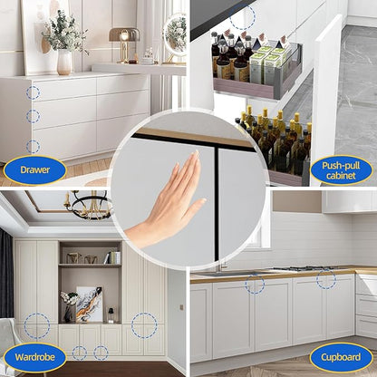 Magnetic Push Door Latch Jiayi 4 Pack Heavy Duty Push Magnets Cabinet Catches Touch Latches for Large Door Push Release Latch Kitchen Drawer Push Catch Press Out Latch Cabinet Hardware Black