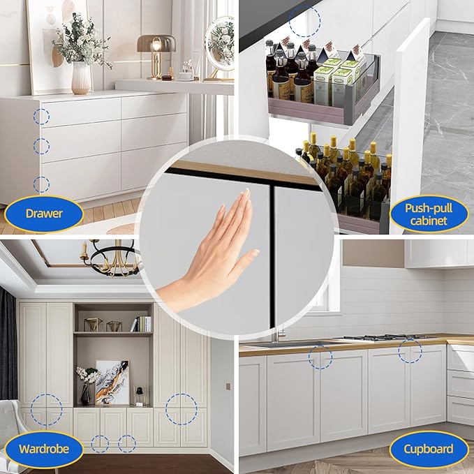Push to Open Drawer Latch Jiayi 6 Pack Heavy Duty Magnetic Cabinet Latches for Large Door Push Release Magnet Latch Door Drawer Spring Opening Press Out Catch Kitchen Hardware