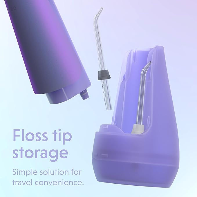 Ordo Water Flossers for Teeth, Cordless IPX7 Waterproof Oral Irrigator, 3 Pressure Settings, Portable, Rechargeable Electric Sonic Flosser, Dental Professional Recommended, Pearl Violet