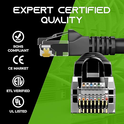 GEARit Cat 6 Ethernet Cable Pack - 100-Pack 0.5 ft Cat6 Ethernet Patch Cables | RJ45 Network Patch Cable, 10 Gbps Snagless Gold-Plated Connectors - Ethernet Cable Cat 6 for PC, TV, Router - Black