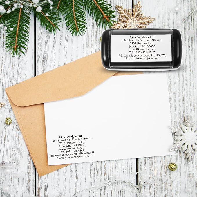 XX-Large Size Custom Self-Inking Stamp Customized Return Address Stamp - Up to 8 Lines of Text Choose from Many Fonts & Ink Colors