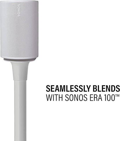 Sanus Wireless Speaker Stand for Sonos Era 100™ - Pair White |, Perfect Stand Setup for Easy and Secure Mounting of New Sonos Era 100™ Speakers - OSSE12-W2