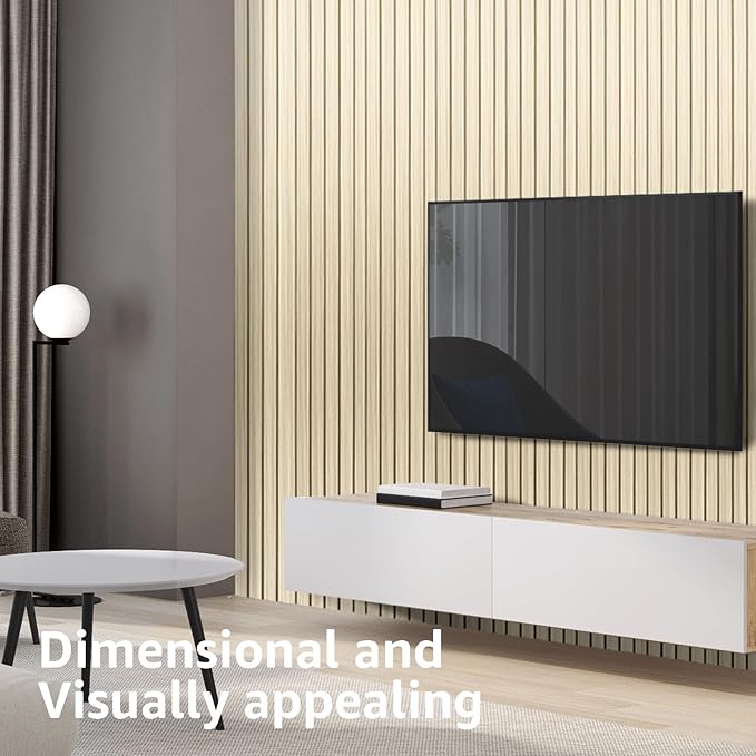 Art3d Slat Wall Panels, WPC Soundproof 3D Wall Paneling for Interior Wall Decor, TV Background, 8-Pack 96 x 6 in. Oak