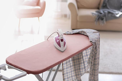 Encasa XO Ironing Board Cover and Pad 49"x18" - 4mm Felt Wide Iron Board Cover with Padding - Heat Resistant, Stain-Safe Dye, Non Slip Elastic Bungee Cord Tightening Iron Table Cover Mauve