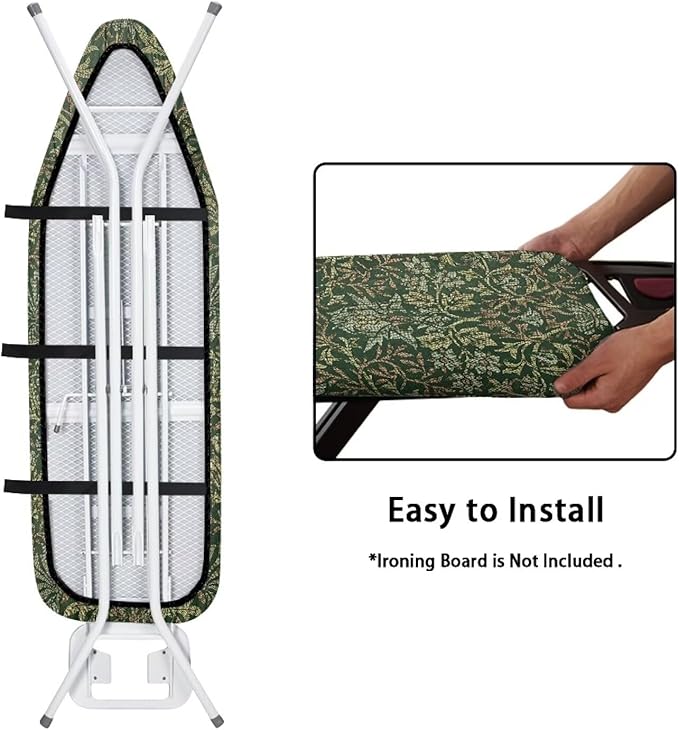 ZCFYGDX Breathable Ironing Board Cover Decor, Resist Scorching & Staining, 18x58 Wear & Soil Resistant Covers, Elastic Edges,3 Fasteners,Anti-Scorch Polyester Fabrics William Morris Prints