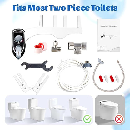 Toilet Attachment for Toilets Seat,Self-Cleaning Hot&Cold Water Bidet-Toilet Attachment for Hygiene,Non-Electric Bidets Sprayer, Adjustable Water Pressure with Bidet Hose for Feminine /Real Wash.