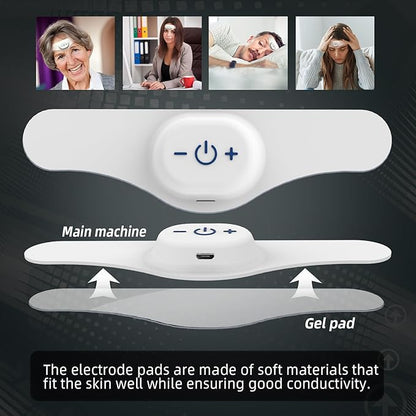 Electric Headache Migraine Relief Head Massager Rechargeable TENS Units Digital Pain Relieve Device Head Cap Prophylactic Treatment for Migraine Headband for Deep Relaxation and Stress Relief